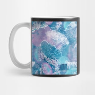 Closely Clustered Jellies Coral Blue Mug